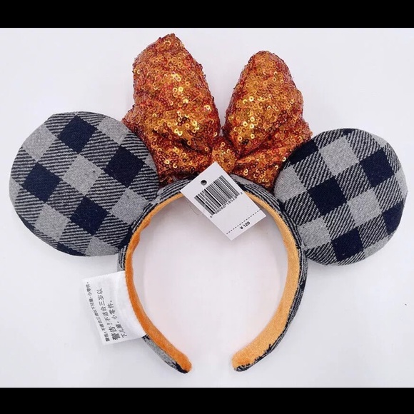 🎃NWT Disney Parks Halloween Pumpkin Bow Mickey Minnie Mouse Ears Headband 2022 - Picture 3 of 3